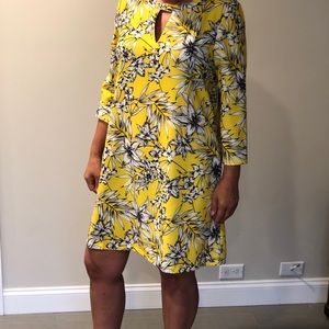 Yellow floral summer dress